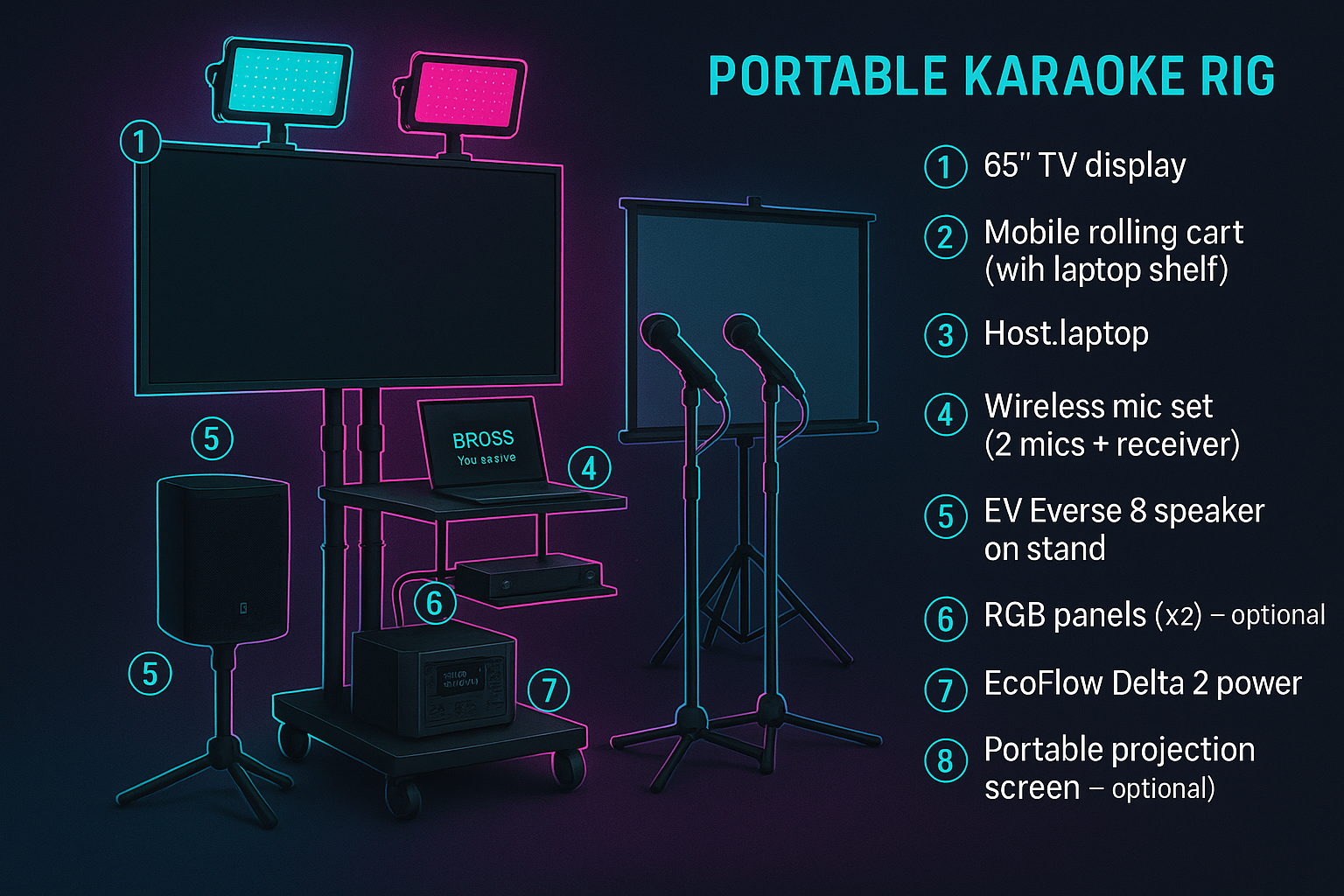 Professional DJ and karaoke gear